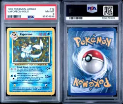 Vaporeon 12 PSA 8 Holo Jungle Unlimited Pokemon TCG Near Mint NM-MT Vintage 1999 - Image 3