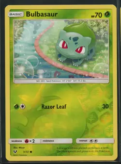 Bulbasaur 1/73 Common Shining Legends Pokemon Reverse Holo Near Mint - Image 1