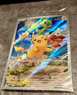 Pikachu SVP 027 Scarlet Violet Base Set Black Star Promo Full Art Pokemon Sealed - Image 2