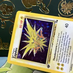 Pokemon 1999 Zapdos Fossil 1st Edition Error Corner 15/62 Holo Rare LP + NM - - Image 3