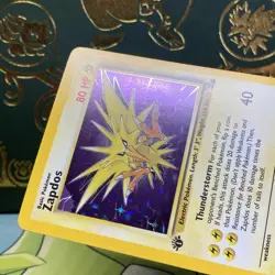 Pokemon 1999 Zapdos Fossil 1st Edition Error Corner 15/62 Holo Rare LP + NM - - Image 4