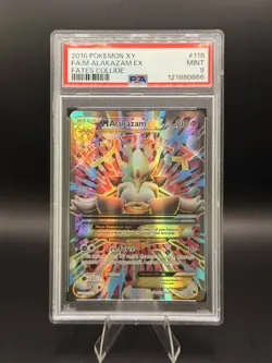 2016 Pokemon XY M Alakazam EX Full Art Fates Collide PSA 9 MINT 118/124 - Image 1
