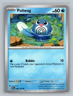 Pokemon TCG #060/165 Poliwag SV: Scarlet & Violet 151 Normal Near Mint - Image 1