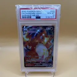 Pokemon TCG Charizard VMAX 020/189 SWSH03 Darkness Ablaze Holo PSA 10 - Image 1