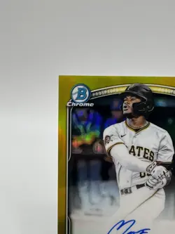 2025 Bowman Chrome Murf Gray 1st Bowman Gold Refractor Auto 17/75 Pirates - Image 3