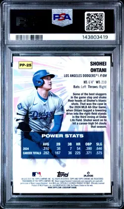 2025 Topps Chrome - Power Players Shohei Ohtani #PP-25 PSA 10 GEM MINT MVP SP - Image 2