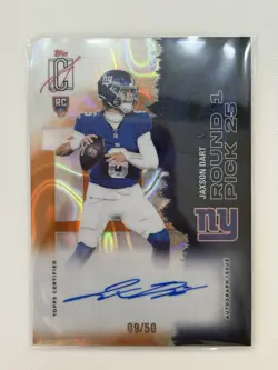 2025 Topps Signature Class Jaxson Dart Giants On Card Auto_/50 Rookie Refractor - Image 1