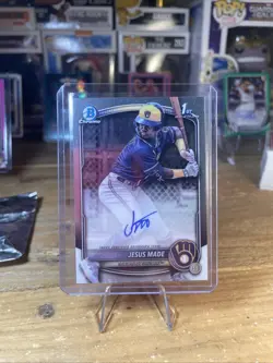 2025 Bowman Jesus Made Chrome Auto 1st Prospect #CPA-JM Brewers - Image 2