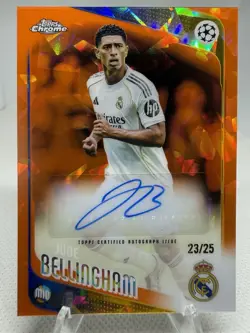 2025-26 Topps Chrome UCC Sapphire Jude Bellingham Orange Refractor Auto /25 - Image 1