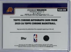 2025-26 Topps Chrome Khaman Maluach Auto RC #TCAR-KM Suns Rookie - Image 2