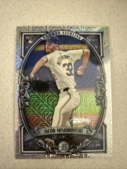 2026 Bowman Chrome Sterling Mojo Jacob Misiorowski Rookie Card Brewers BST-13 - Image 1