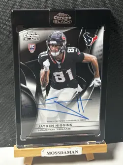 JAYDEN HIGGINS 2025 TOPPS CHROME BLACK ROOKIE AUTOGRAPH RC On Card AUTO TEXANS - Image 1