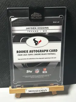 JAYDEN HIGGINS 2025 TOPPS CHROME BLACK ROOKIE AUTOGRAPH RC On Card AUTO TEXANS - Image 2