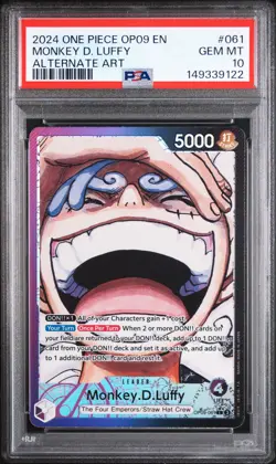 2024 ONE PIECE OP09-EMPERORS IN THE NEW WORLD #061 MONKEY D. LUFFY PSA 10 - Image 1