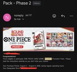 Round 1 One Piece Card Game Promo Pack - English Presale ALL 10 packs Ships 8/2 - Image 3