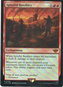 MTG: The Lord of the Rings: Prerelease Foil Spiteful Banditry: LP Condition - Image 1