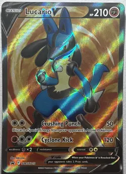 Lucario V - SWSH213 (Full Art) Sword & Shield Promo Pokemon Card TCG NM - Image 1