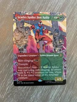 🔮 MTG: Scarlet Spider, Ben Reilly (Borderless) Spider-Man -Ships Immediately - Image 1
