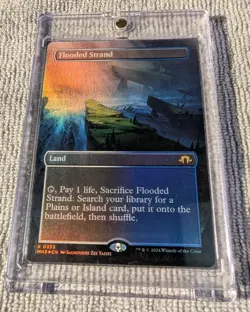 MTG FLOODED STRAND BORDERLESS FOIL MH3 NEAR MINT #353 FETCH LAND BLUE WHITE - Image 4