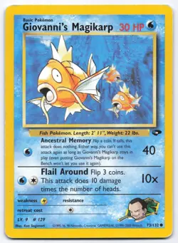 Giovanni's Magikarp 73/132 Gym Challenge Common Pokemon Card HP - Image 1
