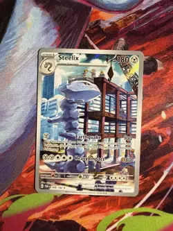 Pokemon TCG Steelix 208/182 SV04 Paradox Rift Illustration Rare Holo EN 2023 - Image 1