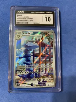 Pokemon TCG Steelix Holo Rare 2023 CGC 10 Paradox Rift-208/182 Illustration - Image 1