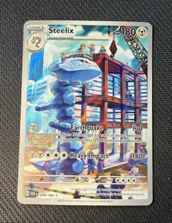 Pokemon TCG Steelix 208/182 SV04 Paradox Rift Illustration Rare Holo 180 HP - Image 1