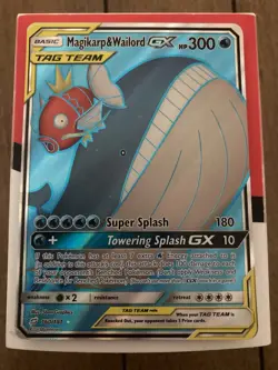 Pokemon Magikarp & Wailord GX 160/181 Tag Team Up RARE Full Art Holo EXCELLENT - Image 1