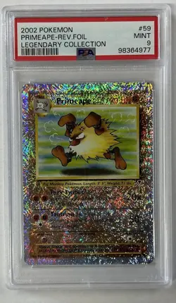 2002 POKEMON LEGENDARY COLLECTION #59 PRIMEAPE-REVERSE FOIL PSA 9 - Image 1