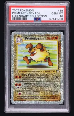2002 Pokemon Legendary Collection Reverse Holo Primeape #59 PSA 10 GEM MINT - Image 1