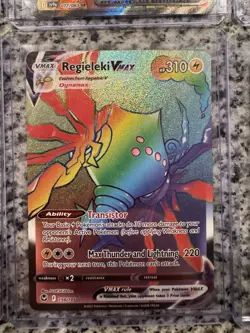 Regieleki VMAX Rainbow Rare 198/195 Silver Tempest Pokemon Card NM/Mint - Image 1