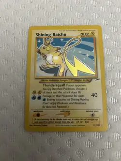 Holo Foil Shining Raichu # 111/105 Neo Destiny Set Pokemon Trading TCG Cards HP - Image 1