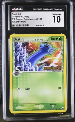 CGC 10 Dratini 46/101 EX Dragon Frontiers Reverse Holo Stamped Pokemon Card - Image 1