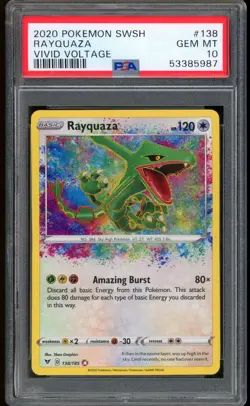 2020 Pokemon Rayquaza Vivid Voltage Sword & Shield #138 PSA 10 GEM MINT - Image 1
