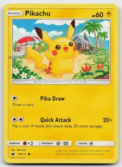 Pikachu 30/111 Common Crimson Invasion Pokemon NM - Image 1