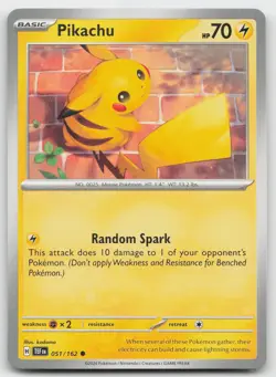 Pikachu 051/162 Common Temporal Forces Pokemon NM - Image 1