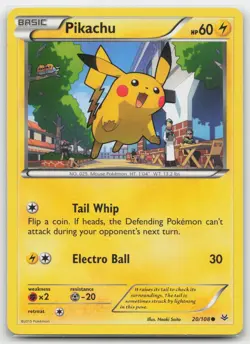 Pikachu 20/108 Common Roaring Skies Pokemon NM - Image 1