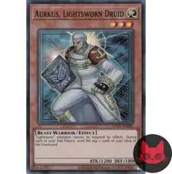 Yugioh Aurkus, Lightsworn Druid LODT-EN081 Reprint Super Rare NM - Image 1