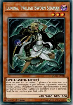 Yugioh Lumina, Twilightsworn Shaman COTD-EN026 1st Edition Secret Rare NM - Image 1