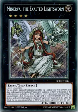 Yugioh Minerva, the Exalted Lightsworn BLLR-EN044 1st Edition Secret Rare NM - Image 1