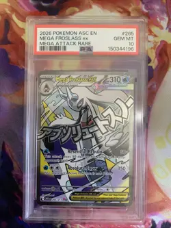 2026 Pokemon Ascended Heroes #265/217 Mega Froslass ex Mega Attack Rare PSA 10 - Image 1