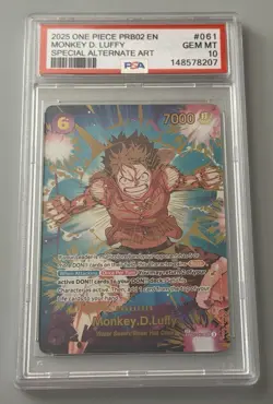 One Piece CCG *Custom* PSA10 Monkey D. Luffy EB02-061 SP Alt Art Foil PRB02 EN - Image 1