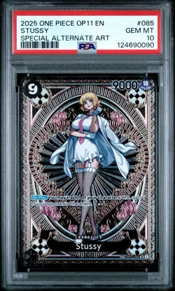STUSSY 2025 ONE PIECE OP11-A FIST OF DIVINE SPEED SPECIAL ALT ART #085 PSA 10 - Image 1