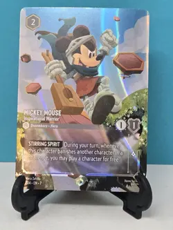 Lorcana Mickey Mouse Inspirational Warrior ENCHANTED RARE Card 221/204 - Image 3
