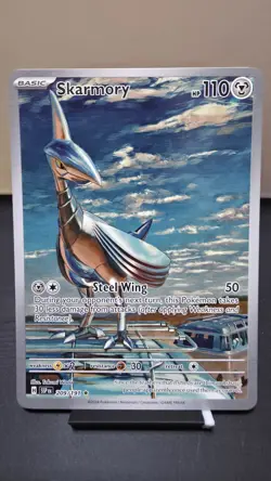 Pokemon TCG Skarmory 209/191 SV08: Surging Sparks Illustration Rare Holo Card - Image 1