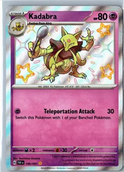 Pokemon Card - Kadabra Paldean Fates 149/091 Shiny Rare Holo Near Mint - Image 1