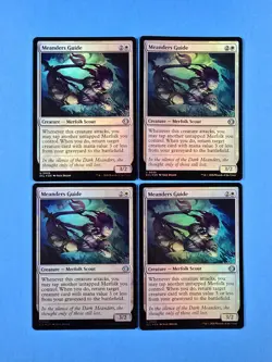 4x Meanders Guide Lorwyn Eclipsed Creature Merfolk Scout ECL Mtg 25 Foil - Image 1