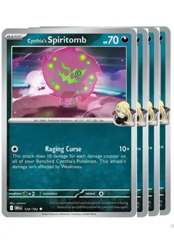 4x Cynthia's Spiritomb 129/182 Pokemon TCG Playset SV10: Destined Rivals - Image 1