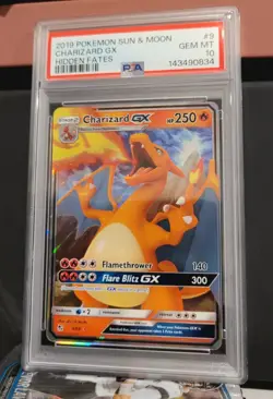 2019 Pokemon Sun & Moon Hidden Fates CHARIZARD GX Holo Rare 9/68 PSA 10 - Image 1