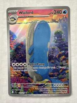 Pokemon TCG SV09 Journey Together Wailord 162/159 IR Holo English 240 HP - Image 1